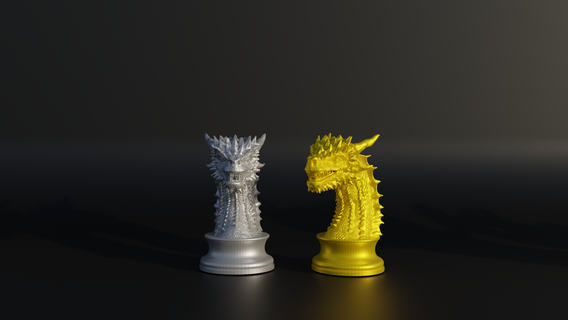 dragon chess set - medieval 6 different model 3d print monster miniatures art creature old fantasy game exterior character king queen pawn bishop knight rook games toys 3d print model - Mito3D