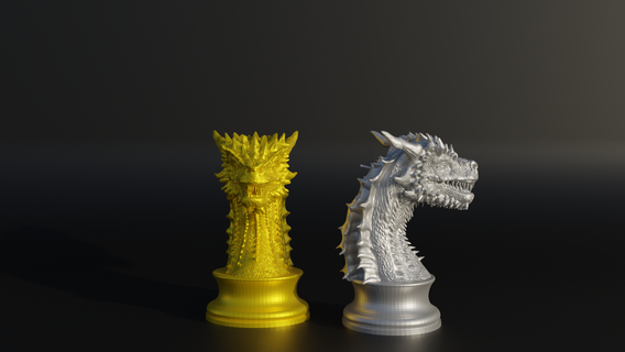 dragon chess set - medieval 6 different model 3d print monster miniatures art creature old fantasy game exterior character king queen pawn bishop knight rook games toys 3d print model - Mito3D