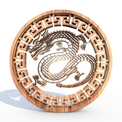 dragon coin no2 art 3d model fantasy design sculpture digital currency collectible mythical creature game asset printing decorative prop medieval poly token treasure art ancient 3d print model - Mito3D