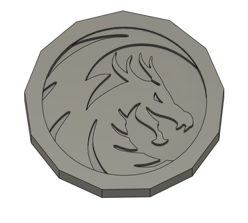 dragon monnaie jeton Jeu argent mythique planche bureau wizzard harry potier symbole 3d print model - Mito3D