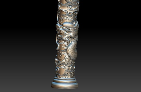 dragon column 2 dragon column  3d print model - Mito3D