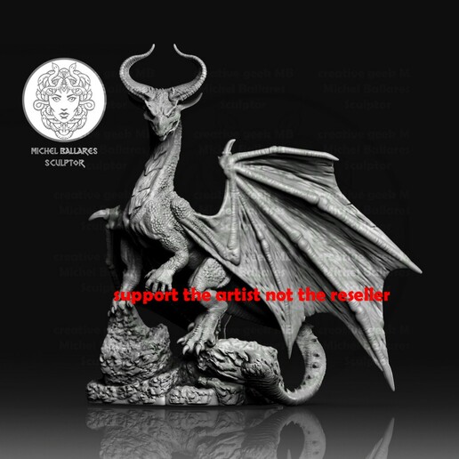 continuar creativo friki mb criatura reptil antiguo mitología 3D print model - Mito3D