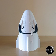 dragon crew dm-2 spacex spacecraft spaceship space aerospace spaceflight capsule rocket launch orbit nasa vehicle scalemodel print_ready 3d print model - Mito3D