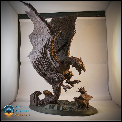 dragon diorama based rathalos monster hunter various statue sculpture animal 3D print model - Mito3D