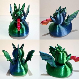 Ejderha ördek oyuncak kanat kanatlar alev ateş hayvan 3d print model - Mito3D