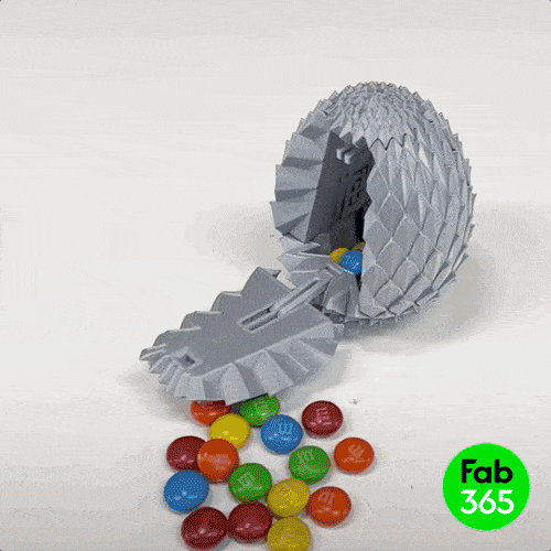 dragon Oeuf pliable fab365 Pâques jouet 3D print model - Mito3D
