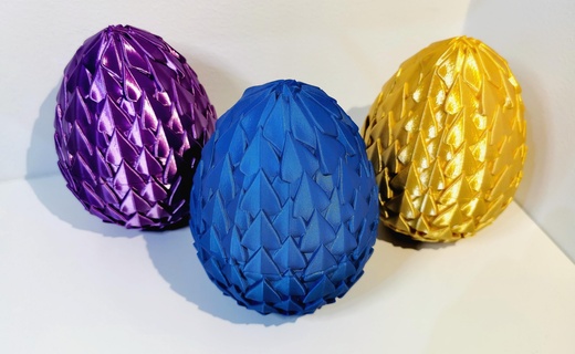 dragon egg threaded easter scales art decorate thread screw bambolab 3d print model - Mito3D