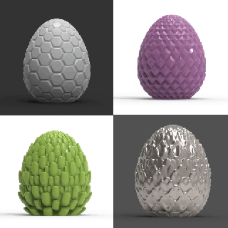 dragon eggs set 3 3d print model - Mito3D