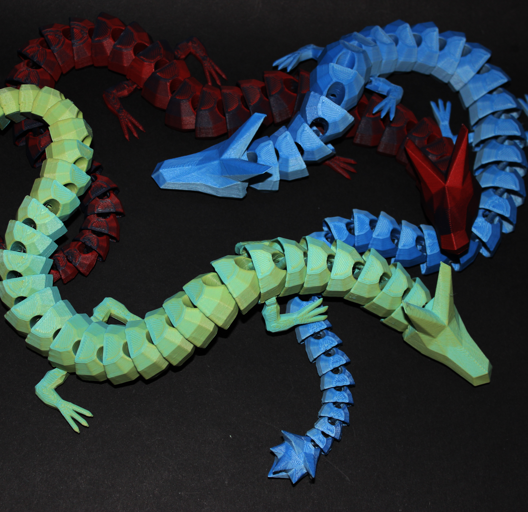 dragon facette articul et modulable game articulation articulable flexi flexible jouet construction animal monstre d montable pique figurine assemblable cadeau 3D print model - Mito3D