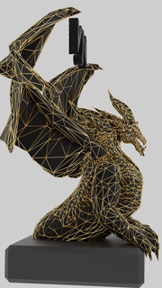 Drago oro lowpoly vn arte animale Basso poli 3d print model - Mito3D