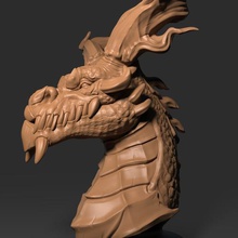 dragón head01 art los diseños de juguete pescado la impresión 3d escultura animal 3d print model - Mito3D