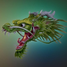 dragon tête monstre fantaisie Couleur Halloween Légende 3d print model - Mito3D