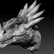 la cabeza del dragón art criaturas 3d print model - Mito3D