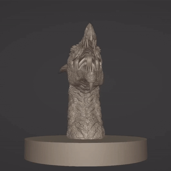 continuar cabeza animal fantasía dragones 3d impresión escultura esculpir busto criatura mágico volador mítico mito 3D print model - Mito3D