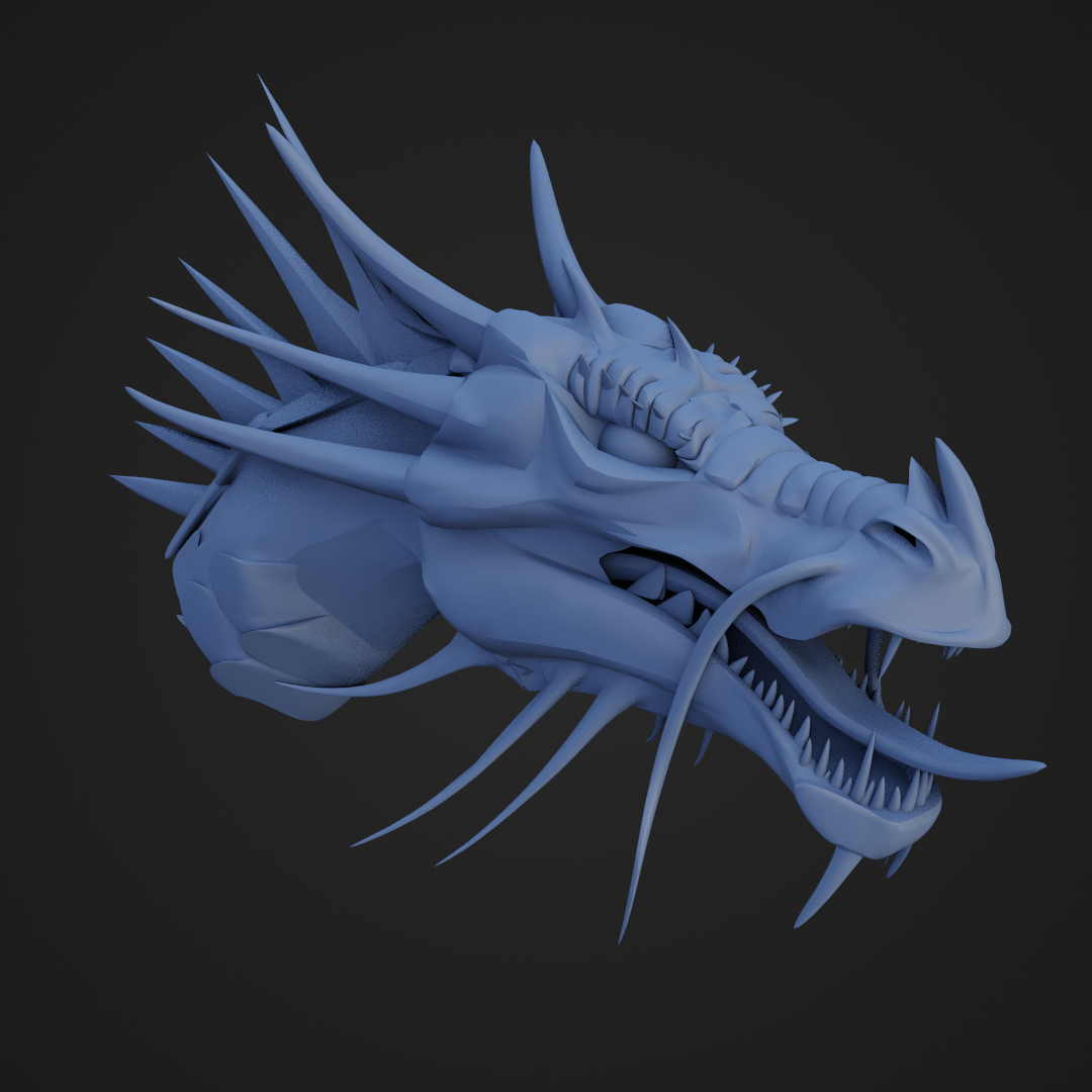 Dragão cabeça Dragão cabeça mítico fera monstro pez Bruxas criatura chinês mitologia 3D print model - Mito3D