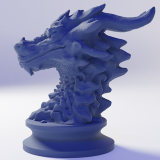 Dragão cabeça castelo decoração fantasia medieval busto dragão fracasso escultura escritório casa arte d 3d print model - Mito3D