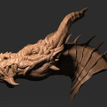 ejderha başlı 02 sanat tasarımlar oyuncak balık baskı 3d heykel hayvan 3d print model - Mito3D