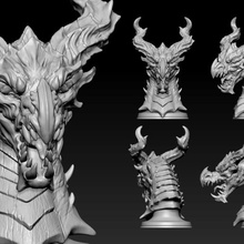 dragon tête 03 3d print model - Mito3D