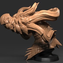 dragon head 04 art designs toy fish printing 3d sculpture animal 3d print model - Mito3D