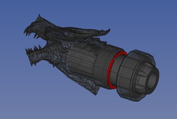 drago testa 30mm tracciante unità gioco airsoft 3d print model - Mito3D