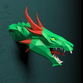 dragon head low poly dragon lowpoly head  3d print model - Mito3D