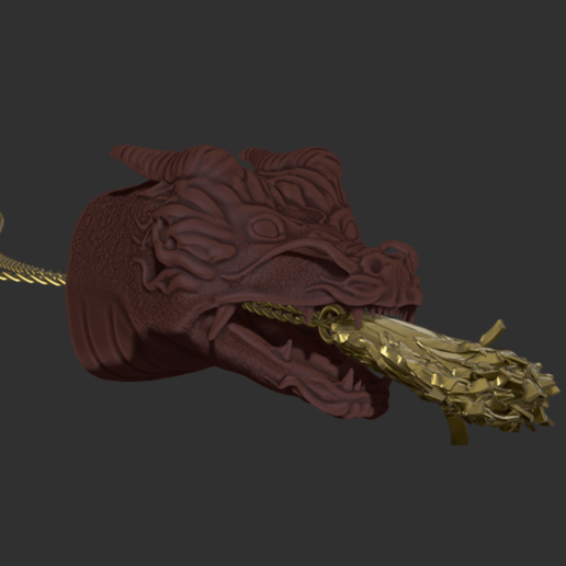 la cabeza del dragón collar joyería 3D print model - Mito3D