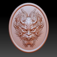dragon head pendant art animal demon jewelry decoration cnc bas-relief emboss artcam 3d printable 3d print model - Mito3D