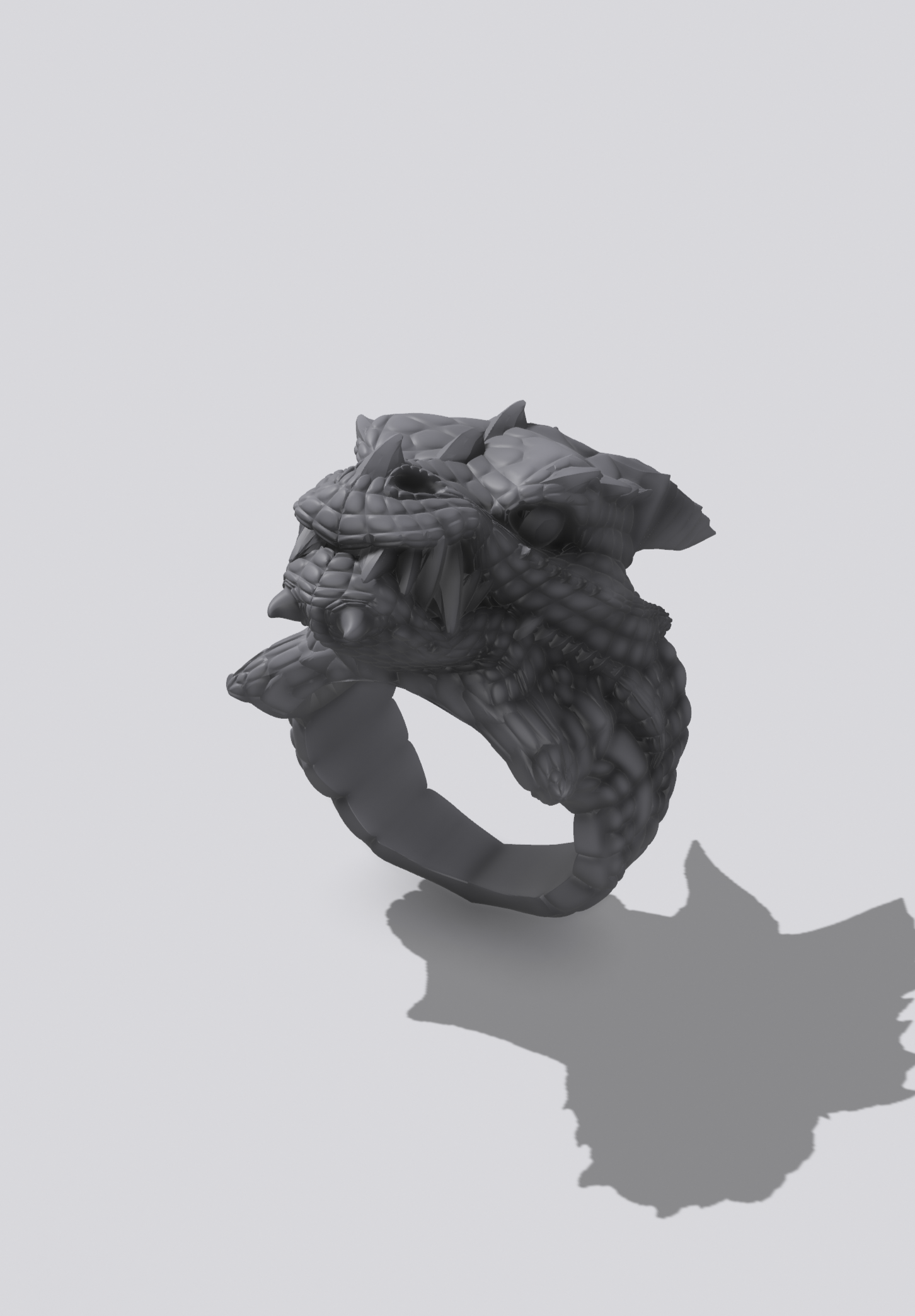 dragon tête bague bijoux 3D print model - Mito3D
