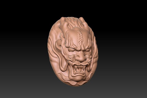 dragon tête sculpture pendentif 3d print model - Mito3D