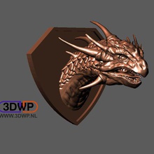 la cabeza del dragón de montaje en pared trofeos art 123d sculpt meshmixer ornamento el trofeo colgador las esculturas 3d print model - Mito3D