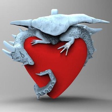 dragon heart bijoux pendentif un trousseau de clés la fantaisie médiévale st-valentin saint valentin 3d print model - Mito3D