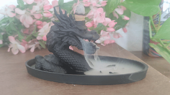 dragon encens brûleur décoration yin yang reflux 3d print model - Mito3D