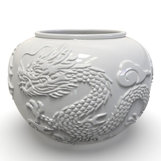 dragon jar design number one Home porcelain embossed vase elegant decorative precious display home room table palace ceremony imperial emblem symbol luck 3d print model - Mito3D