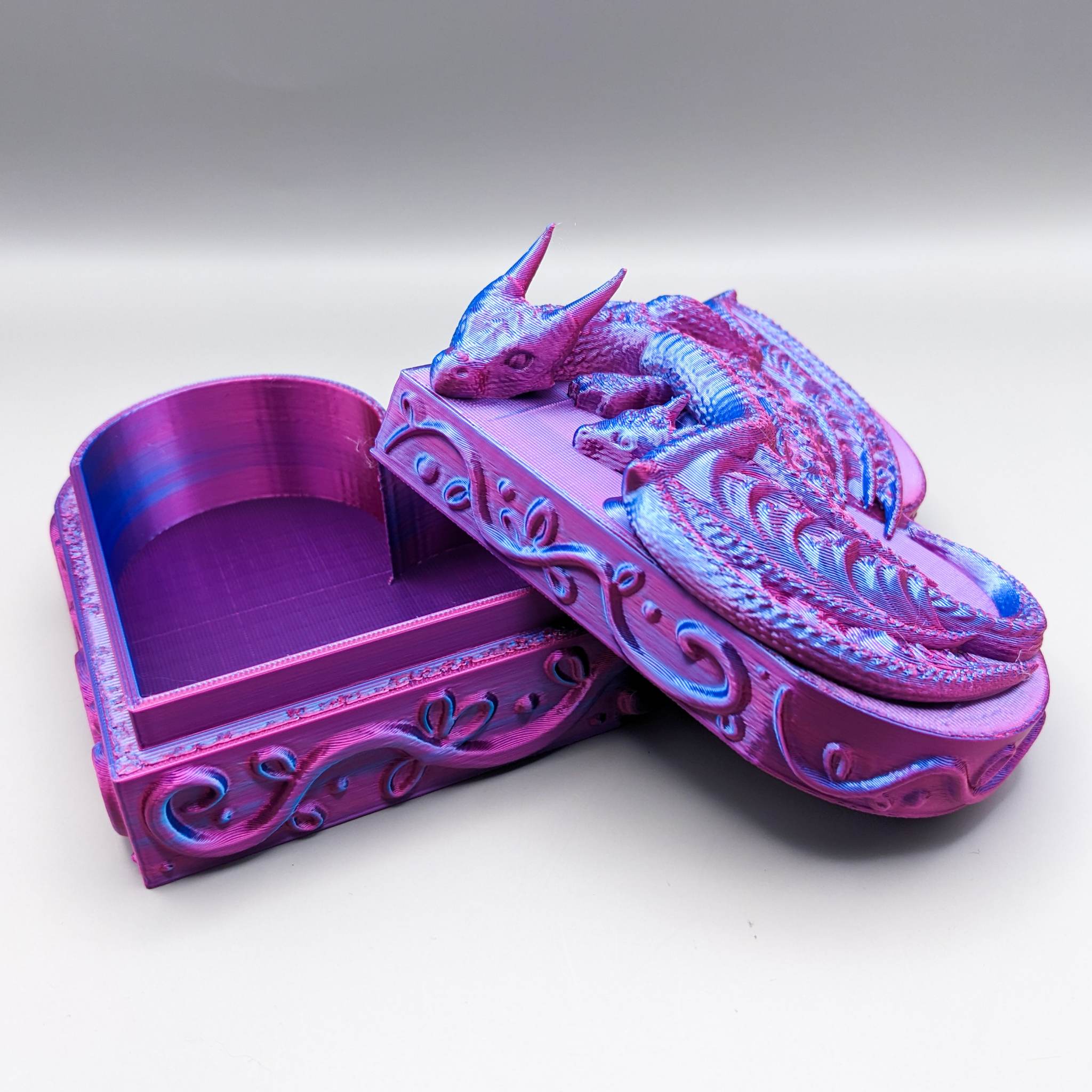 Dragão joalheria caixa coração 3D print model - Mito3D
