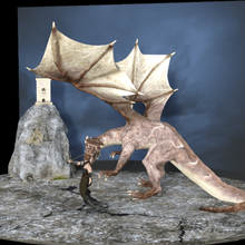 chevalier dragon divers diorama figure fantacia gentleman de 3d print model - Mito3D