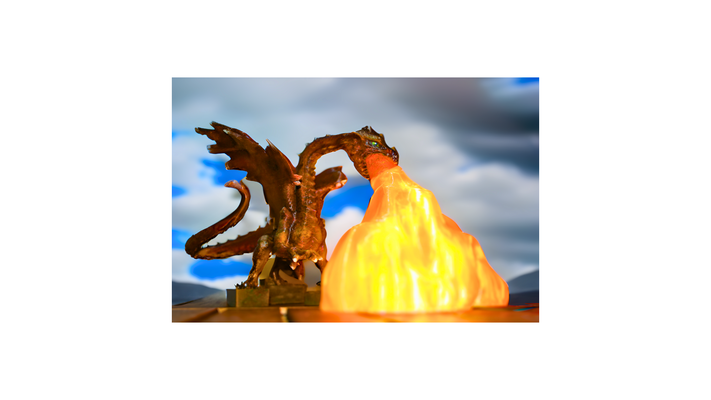 dragon lamp dragoncults fire decoration home articulated flexible wings 3d print model - Mito3D