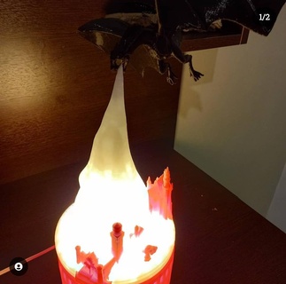 dragon lamp candlestick game thrones drogon animal art decoration 3d print model - Mito3D