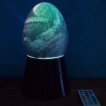 Dragão litofano ovos x6 arte ovo enfeite 3d print model - Mito3D