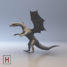 dragon low poly art resolution pixels 3d print model - Mito3D