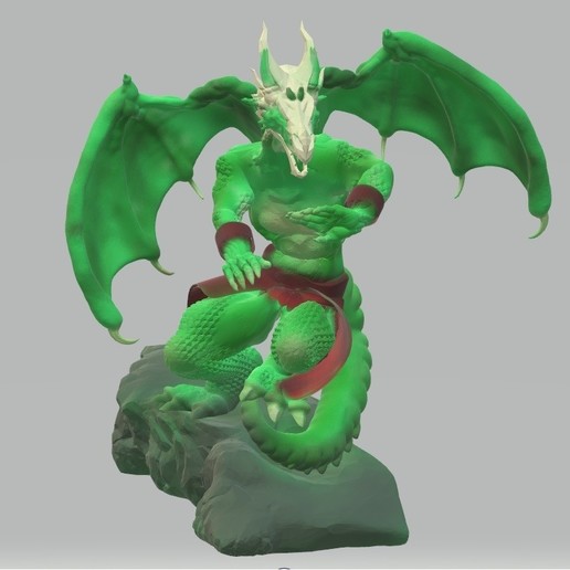 dragon uomo art gw2 guild wars guerra delle gilde drago idiota scheletro cranio nuovo magia di halloween 3D print model - Mito3D