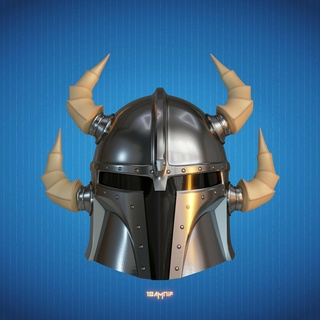 dragon mandalorian helmet starwars beskar steel sci fi cosplay mando mandalore clone armor star wars horn 3d print model - Mito3D