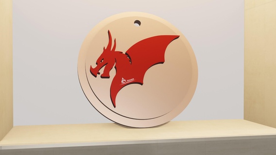 dragon medal dae sketch blender fbx light material obj game 3ds model tools jewelry key chain stl mtl architecture various holder 3d print model - Mito3D