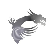 dragon msi joueur logo art Jeu 2d conception collection boucle d'oreille 3d print model - Mito3D