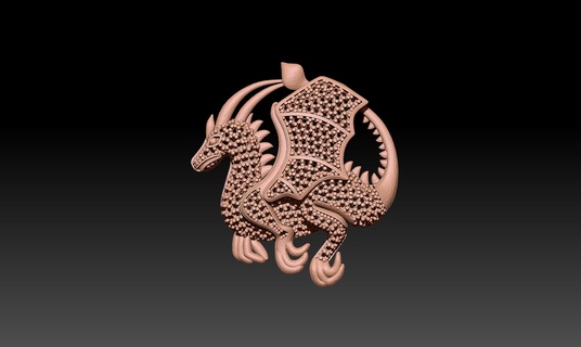 dragon necklace Jewelry 3d print model - Mito3D