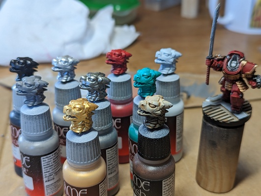 dragon peindre pot casquette outils peinture prise courant accessoire rechange 3d print model - Mito3D