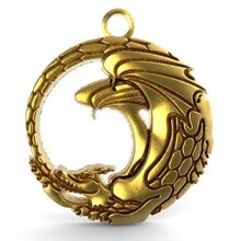 dragon pendanr 6 jewelry pendant fantasy creature dino jewel 3d print model - Mito3D