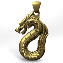 dragon pendentif bijoux chinois bijou 3d print model - Mito3D