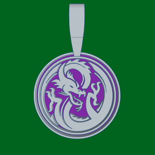 dragon pendant jewel medallion 3d print model - Mito3D