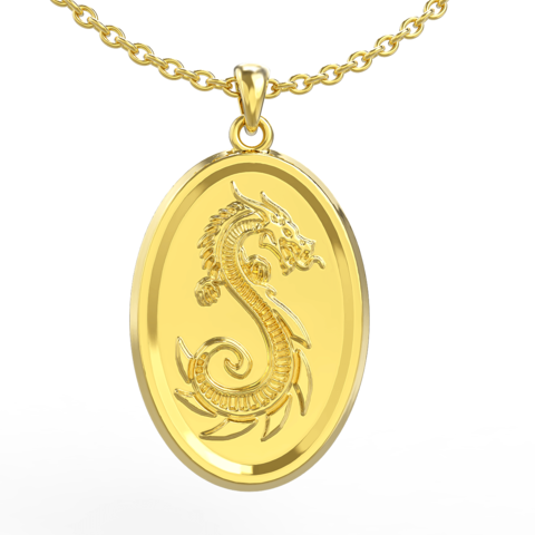 dragon pendentif bijoux animal 3D print model - Mito3D