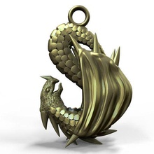 dragon pendant jewelry jewel fantasy medieval 3d print model - Mito3D
